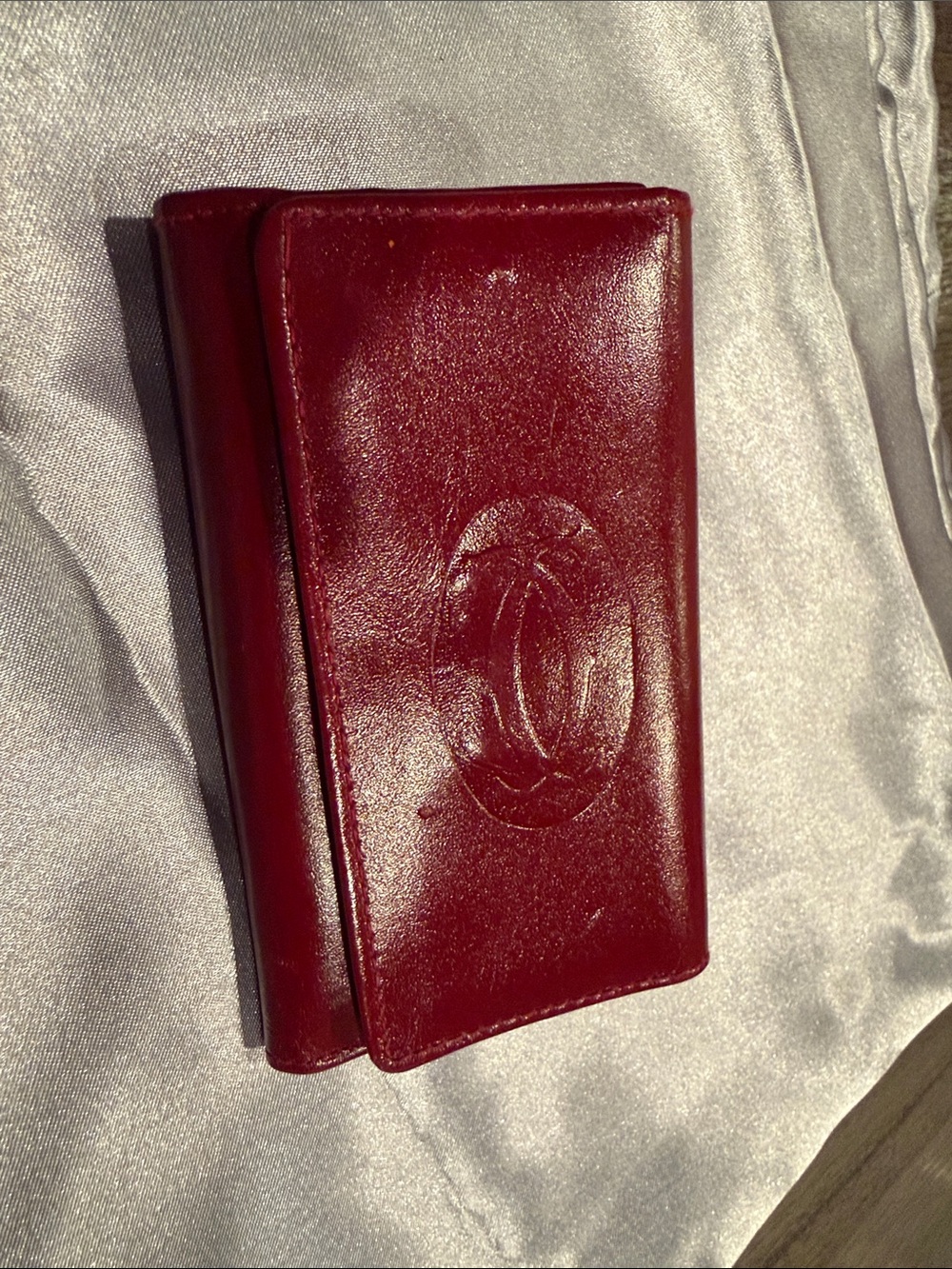 Cartier Red Leather Key Holder with Gold Hardware